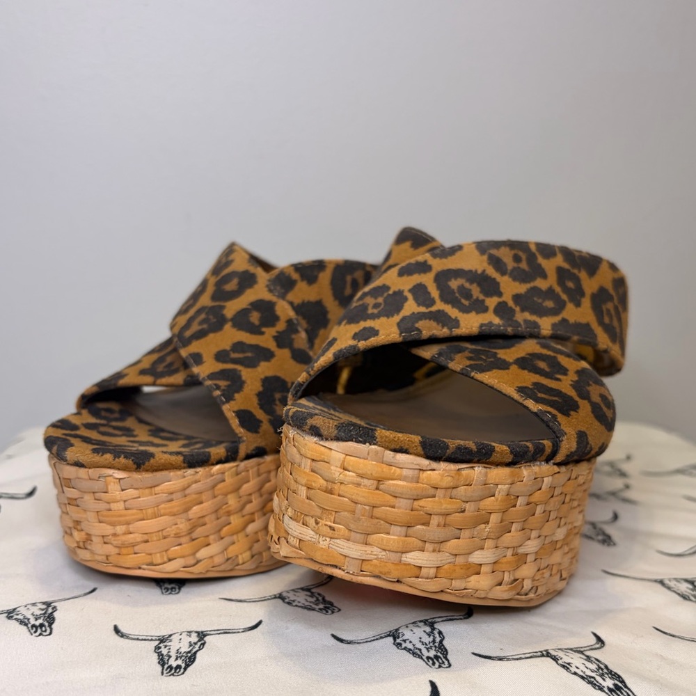 Vince Camuto Leopard Print Platform Sandals - Picture 3 of 6